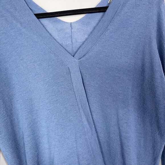 Vince Womens XSmall Blue Double V Neck Lightweight Sweater Wool Cashmere Blend - Picture 5 of 9